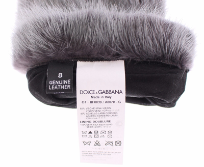 Shop Dolce & Gabbana Gray Mink Fur Lambskin Suede Leather Women's Gloves