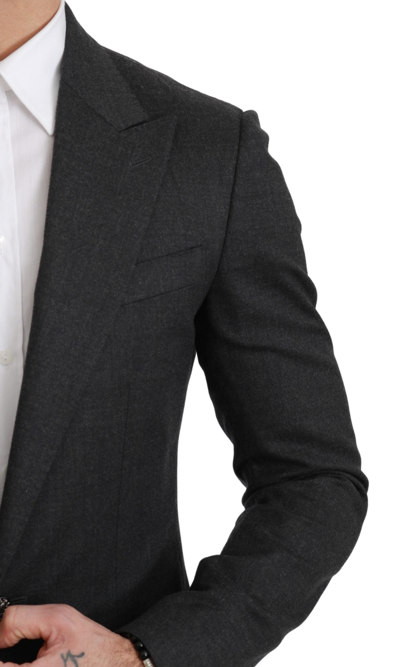 Shop Dolce & Gabbana Elegant Gray Slim Fit Formal Men's Blazer