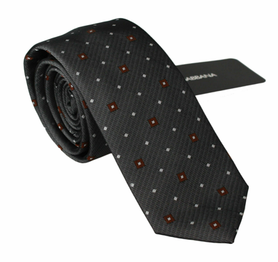 Shop Dolce & Gabbana Elegant Gray Patterned Silk Blend Neck Men's Tie