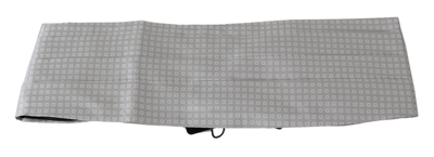 Shop Dolce & Gabbana Gray Patterned Waist Belt Silk Men's Cummerbund