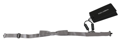 Dolce & Gabbana Gray Polka Dot Mens Necktie Papillon Bow Tie In Gray