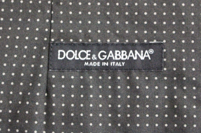 Shop Dolce & Gabbana Gray Polka Dot Dress Vest Gilet Men's Weste