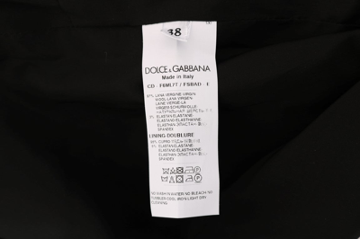Shop Dolce & Gabbana Gray Polka Dotted Wool Stretch Women's Dress