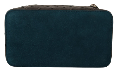 Dolce & Gabbana Gray Skin Leather Vanity Case Toiletry Shaving Bag In Gray