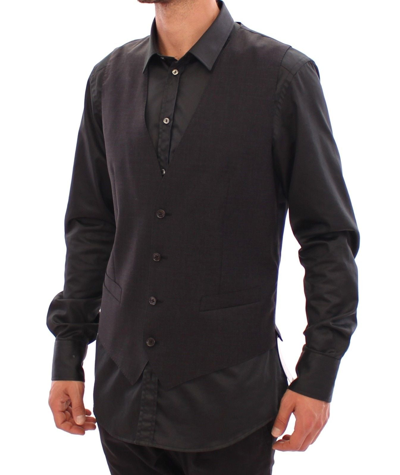 Shop Dolce & Gabbana Gray Slim Fit Button Front Dress Formal Men's Vest