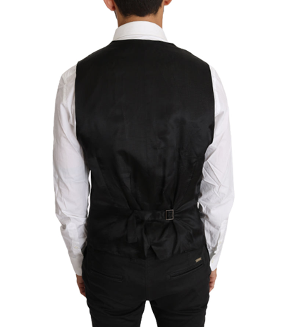 Shop Dolce & Gabbana Gray Solid 100% Wool Waistcoat Men's Vest