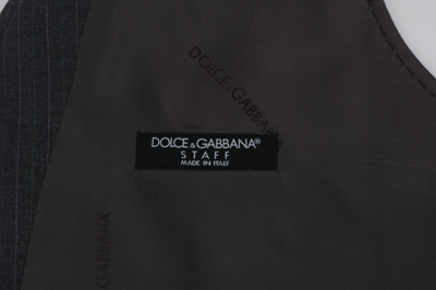 Shop Dolce & Gabbana Gray Staff Cotton Striped Men's Vest