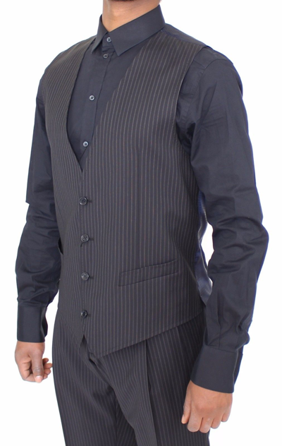 Shop Dolce & Gabbana Gray Stretch Formal Dress Vest Men's Gilet