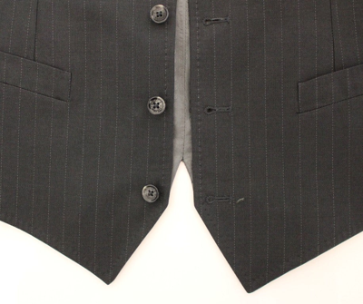 Shop Dolce & Gabbana Gray Striped Formal Dress Men's Vest