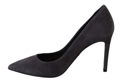 Shop Dolce & Gabbana Gray Suede Leather Stiletto  Shoes Women's Heels