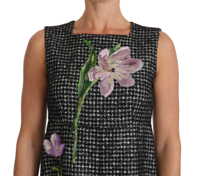 Shop Dolce & Gabbana Gray Tulip Embroidered A-line Shift Women's Dress