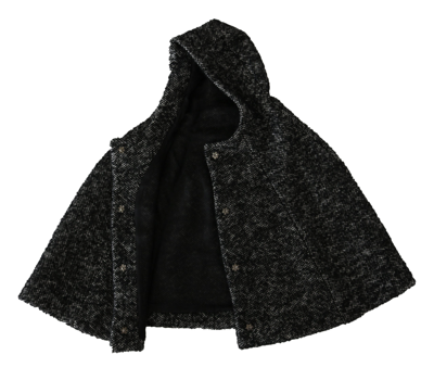 Shop Dolce & Gabbana Elegant Gray Wool Hooded Scarf By Iconic Italian Women's Label