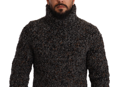 Shop Dolce & Gabbana Gray Wool Blend Turtleneck Pullover Men's Sweater