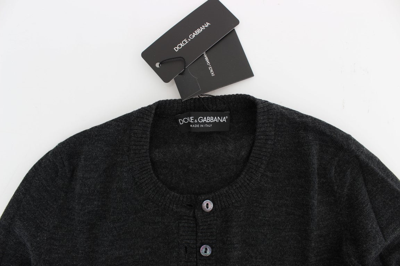 Shop Dolce & Gabbana Gray Wool Button Cardigan Women's Sweater