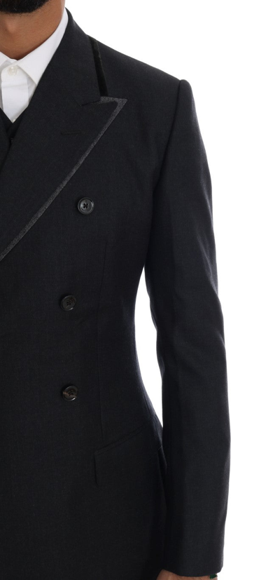 Shop Dolce & Gabbana Gray Wool Double Breasted 3 Piece Men's Suit