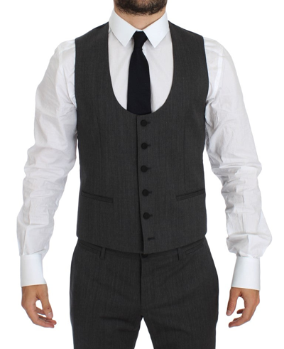Shop Dolce & Gabbana Gray Wool Stretch 3 Piece Long Blazer Men's Suit