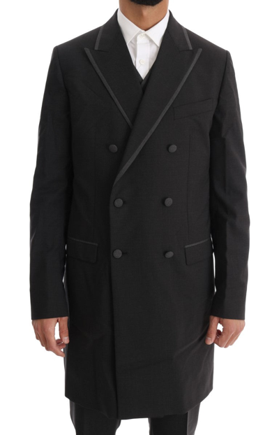 Shop Dolce & Gabbana Gray Wool Stretch 3 Piece Two Button Men's Suit