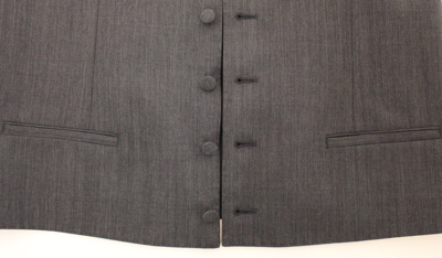 Shop Dolce & Gabbana Gray Wool Stretch Dress Vest Jacket Men's Blazer