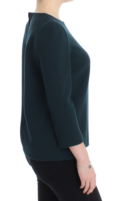 Shop Dolce & Gabbana Green 3/4 Sleeve Wool Women's Blouse