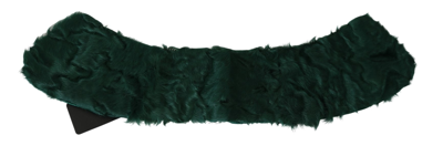 Shop Dolce & Gabbana Elegant Lambskin Fur Scarf In Lush Women's Green