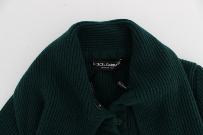 Shop Dolce & Gabbana Green Knitted Cashmere Women's Cardigan