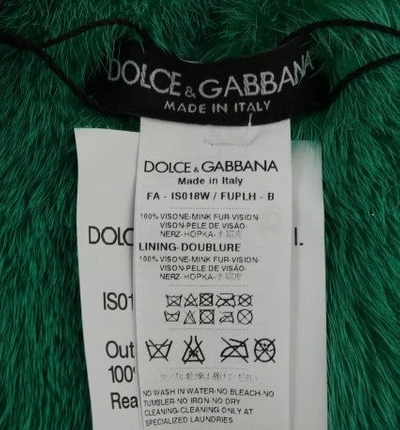 Shop Dolce & Gabbana Green Mink Fur Women's Scarf
