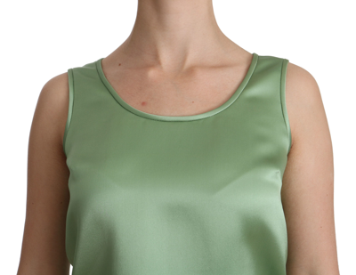 Shop Dolce & Gabbana Elegant Silk Sleeveless Top In Light Mint Women's Green