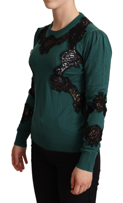 Dolce & Gabbana Green Wool Crewneck Sweater In Green