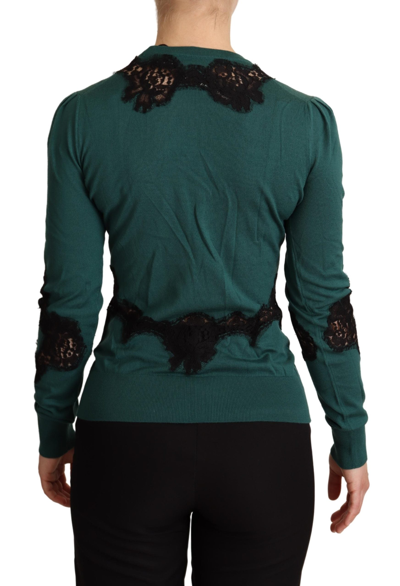 Shop Dolce & Gabbana Green Wool Crewneck Women's Sweater