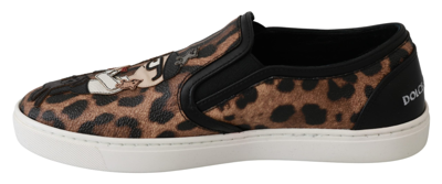 Shop Dolce & Gabbana Leather Leopard #dgfamily Loafers Women's Shoes In Brown