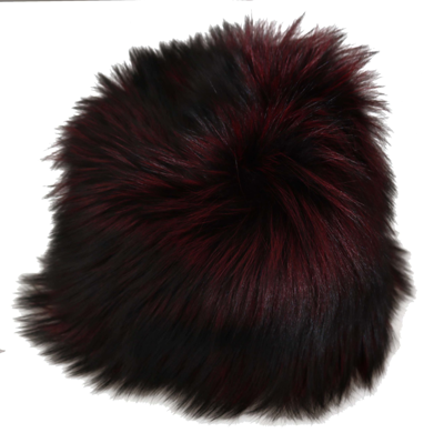 Shop Dolce & Gabbana Maroon Black Silver Fox Fur Winter Women's Hat