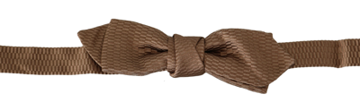 Shop Dolce & Gabbana Elegant Brown Gold Bow Men's Tie