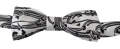 Shop Dolce & Gabbana Men White Pattern Silk Adjustable Neck Papillon Bow Men's Tie