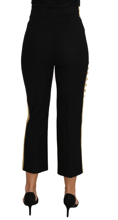 Shop Dolce & Gabbana Military Embellished Women'ss Black Gold Dress Women's Pant