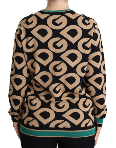 Shop Dolce & Gabbana Multicolor Dg Mania Wool Crewneck Pullover Women's Sweater