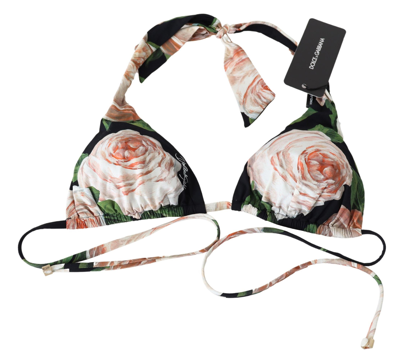 Shop Dolce & Gabbana Multicolor Floral Print Beachwear Bikini Women's Tops