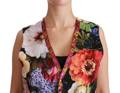 Shop Dolce & Gabbana Multicolor Floral Sleeveless Waistcoat Top Women's Vest