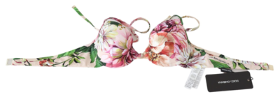 Shop Dolce & Gabbana Multicolor Floral Swimsuit Beachwear Bikini Women's Tops