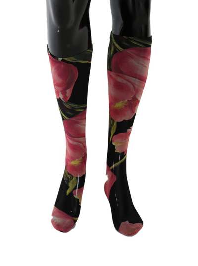 Shop Dolce & Gabbana Multicolor Floral Tulip Nylon Women's Socks