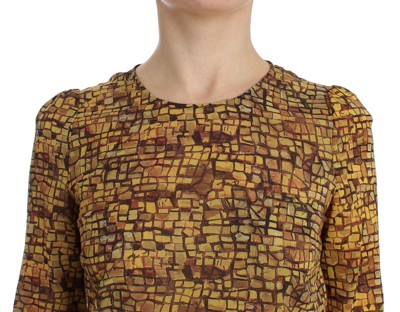 Shop Dolce & Gabbana Multicolor Mosaic Print Silk Blouse Women's T-shirt