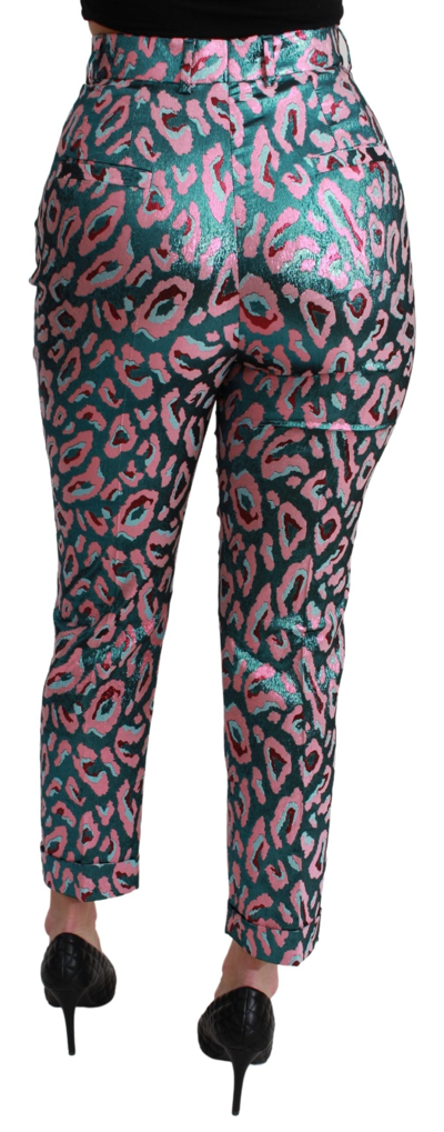 Shop Dolce & Gabbana Multicolor Patterned Cropped High Waist Women's Pants