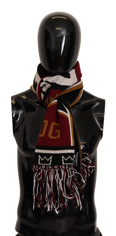 Shop Dolce & Gabbana Elegant Dg King Wool &amp; Cashmere Men's Scarf In Multicolor