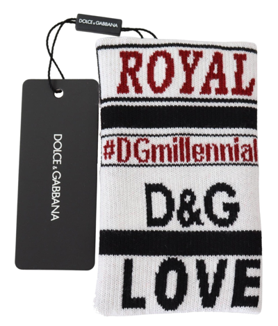 Shop Dolce & Gabbana Multicolor Wool Knit D&g Love Wristband Men's Wrap
