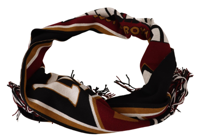 Dolce & Gabbana Multicolor Wool Knit Dg King Shawl Wrap Scarf In Multicolor
