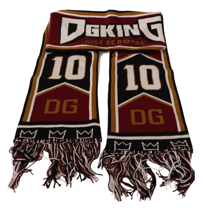 Dolce & Gabbana Multicolor Wool Knit Dg King Shawl Wrap Scarf In Multicolor
