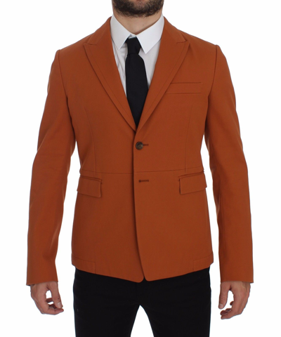 Shop Dolce & Gabbana Orange Cotton Stretch Men's Blazer