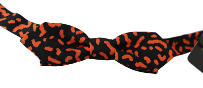 Shop Dolce & Gabbana Elegant Silk Tied Bow Tie In Orange Men's Black