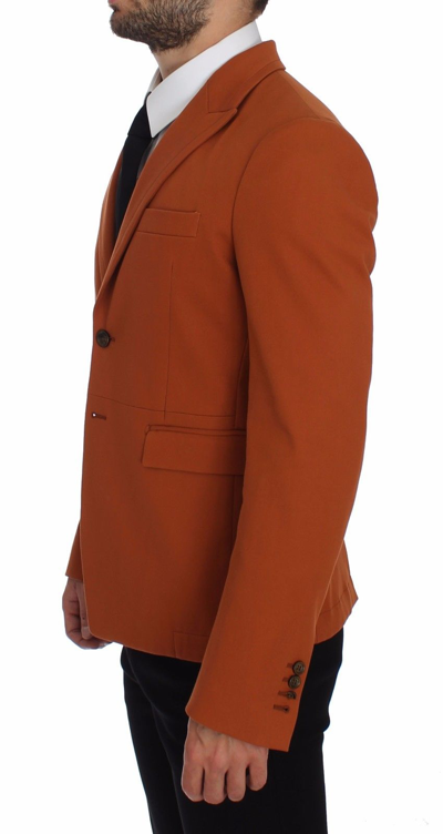 Shop Dolce & Gabbana Orange Cotton Stretch Men's Blazer