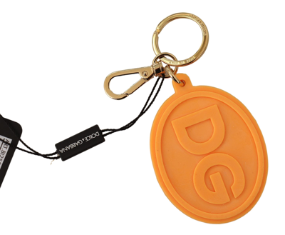 Shop Dolce & Gabbana Stunning Orange Gold Keychain &amp; Bag Men's Charm