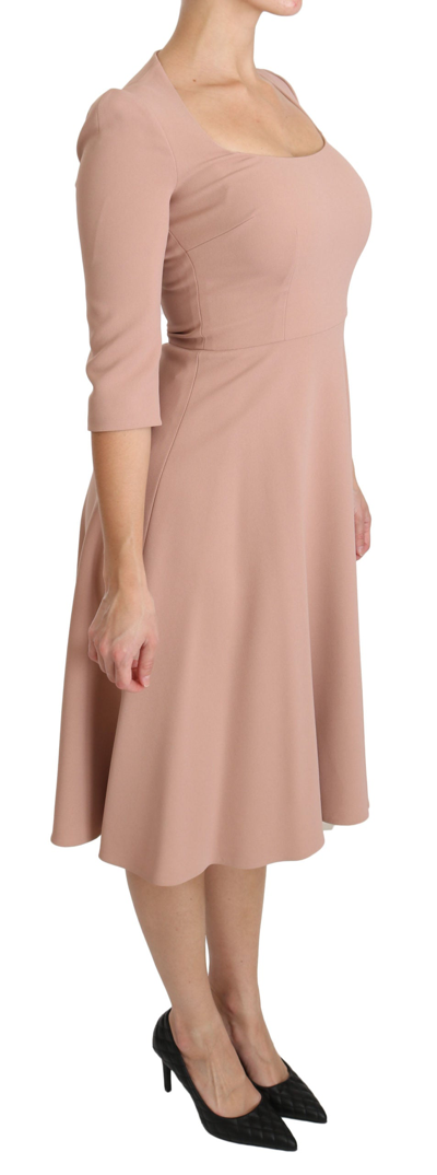Dolce & Gabbana Elegant Light Pink A-line Knee Length Dress In Pink